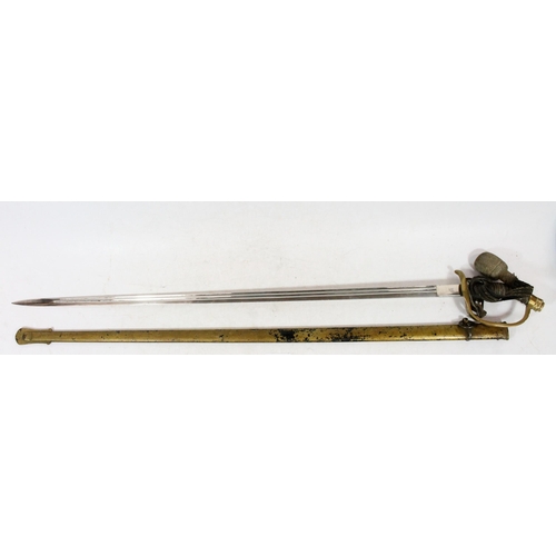 1507 - Imperial Russian Wilhelm II officer’s sword, the blade with two skinny fullers to each side wi... 