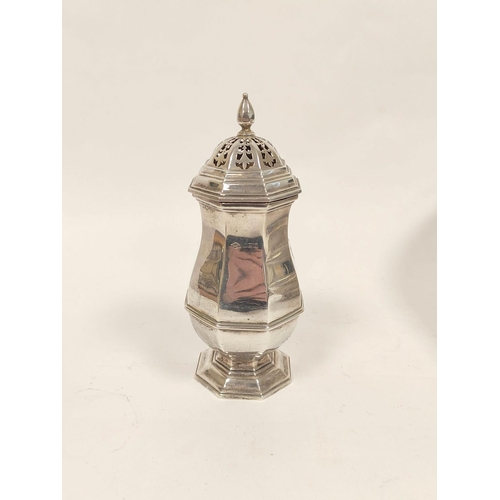 362 - Silver caster of octaganal baluster shape by Adie Brothers, Birmingham 1939.262g gross