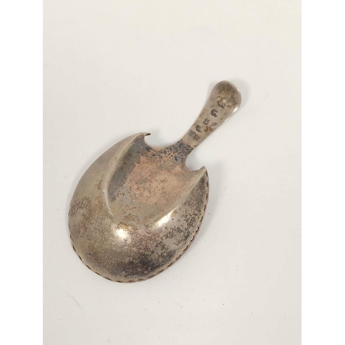 368 - Regency silver caddy spoon, pin struck with pierced edge by Cocks & Bettridge, Birmingham 1807. ... 