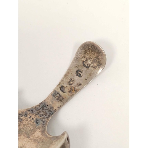 368 - Regency silver caddy spoon, pin struck with pierced edge by Cocks & Bettridge, Birmingham 1807. ... 