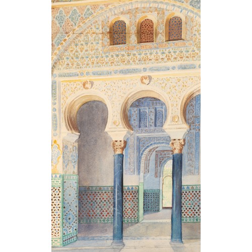 493 - Fernando Liger Hidalgo (Spanish 1880 - 1945),Courtyard of Alhambrawatercolour on paper, signed21 x 3... 