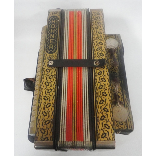 381 - Hohner of Germany 'Vienna' melodeon, probably model 114, 16cm x 34cm.