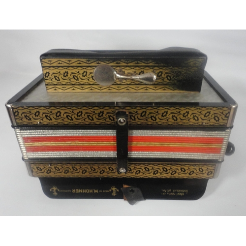 381 - Hohner of Germany 'Vienna' melodeon, probably model 114, 16cm x 34cm.