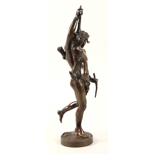 256 - After James Pradier, ( Swiss/French 1790/1852) Bronze figure of a classical male hunter, signed J Pr... 