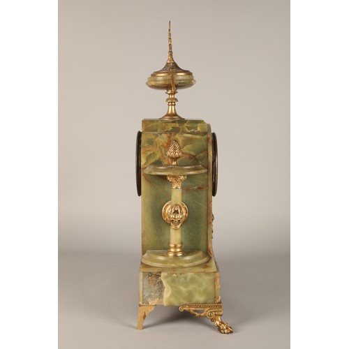 288 - Three piece garniture clock set, by Brysons, Paris, 50cm high.