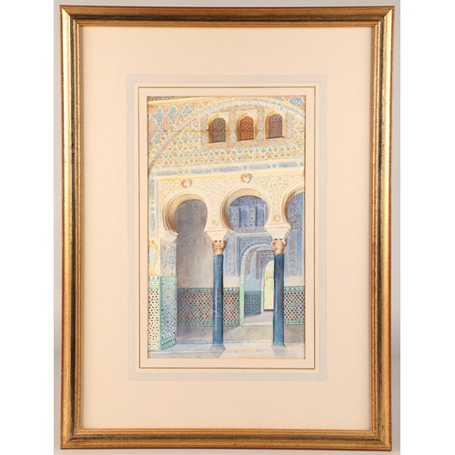 493 - Fernando Liger Hidalgo (Spanish 1880 - 1945),Courtyard of Alhambrawatercolour on paper, signed21 x 3... 