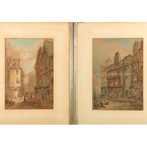 357 - JOHN LE CONTE (SCOTTISH 1816-1887) Edinburgh Castle and other views Four watercolours, three are sig... 