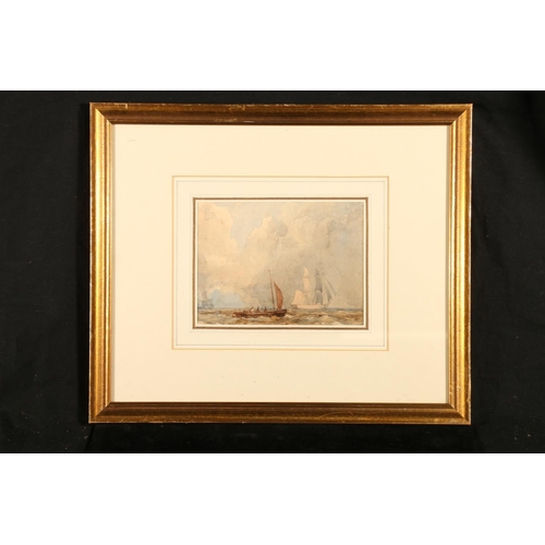 364 - Circle of HENRY SCOTT TUKE RA (1858-1929) A Solent Squall Watercolour, unsigned, 12cm x 17cm, frame ... 