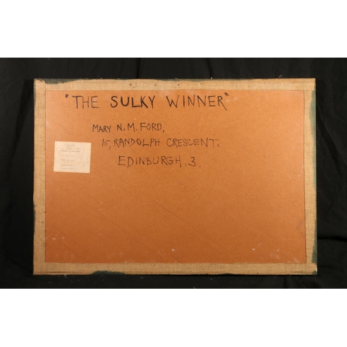 371 - MARY N M FORD (Edinburgh College of Art) *ARR* The Sulky Winner Mixed media relief panel, signed ver... 