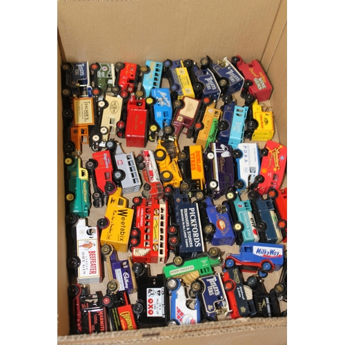 1058 - Large collection of playworn diecast model vehicles held across five large trays to include Dinky, C... 