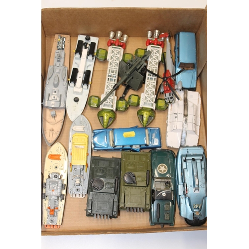 1064 - Collection of playworn diecast model vehicles to include Dinky Toys Shado 2 vehicle, OSA 2 Missile B... 