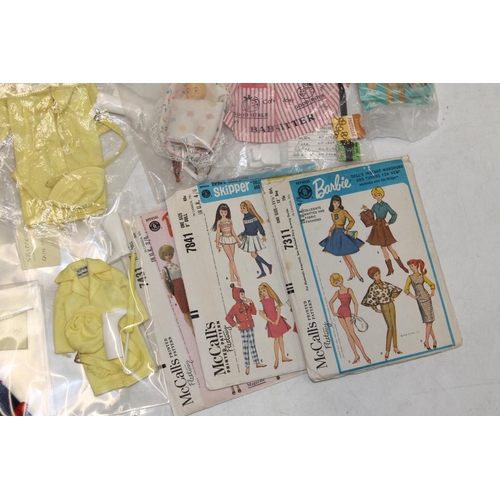 1085 - 1960s Mattel Inc Toymakers Barbie doll clothing and accessories to include Baby Sitting set, Slumber... 