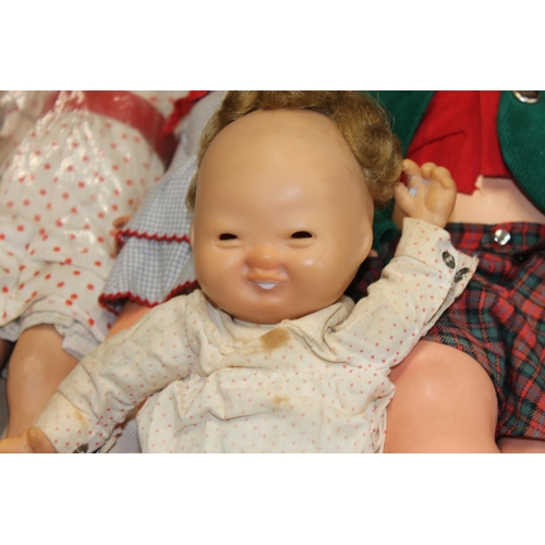 1091 - Rosebud Pebbles Flinstone doll (c.1965) boxed, a large pull string doll in green corduroy jacket, an... 