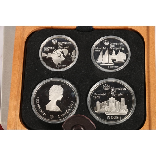 1385 - CANADA XXI Olympic Games Montreal 1976 four coin silver proof set 1973 comprising two ten dollar $10... 