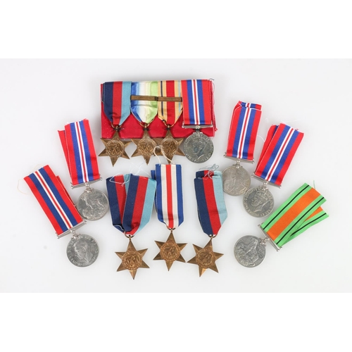 1492 - WWII medals to include five war medals, defence medal, three 1939-1945 stars, France and Germany sta... 