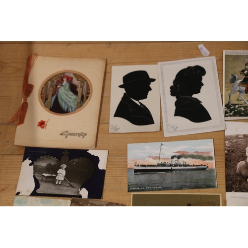 1228 - A collection of over 300 postcards to include two silhouette portrait cards by Rex, SS King Edward, ... 