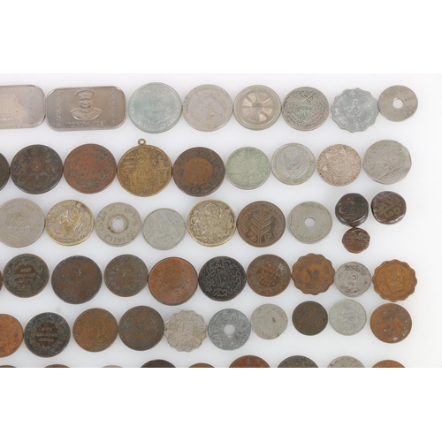 1370 - Arabic and Eastern coins to include:EGYPT 2 qirsh 1885 [833 grade 2.7g], 10 mils 1916 and 1917 x3, M... 