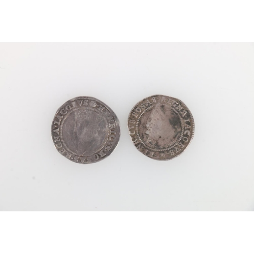 1373 - IRELAND King James I (1603-1625) hammered silver shilling, mm rose, either S6515 or S6516 and anothe... 