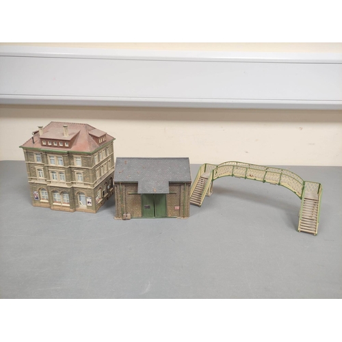 305 - Two boxes of model railway buildings to include some examples by Will's Finecast and comprising of a... 