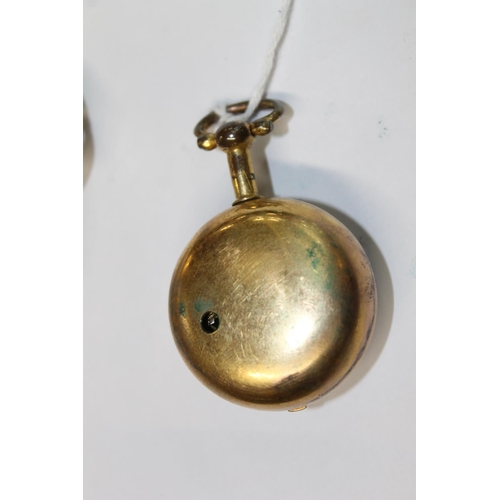 263A - George III gilt pear cased pocket watch, the movement marked 'Edw. Lock Oxford 427', retailers label... 