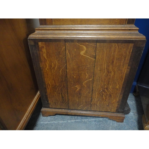 631 - Georgian oak and mahogany-cased longcase clock, the 14in painted dial inscribed Wigton, with Arabic ... 