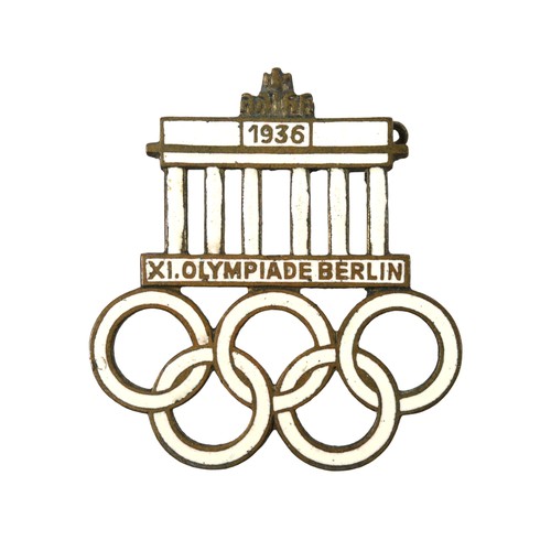 German 1936 Berlin 'XI Olympiade' enamel Olympics badge by Paulmann & Croneof Ludenscheid.