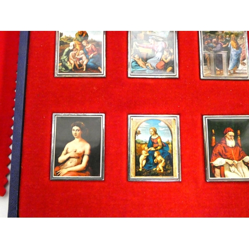 112 - Limited Edition silver Raphael Masterpieces set by Slade Hampton and Sons, the eight plaques bearing... 