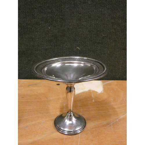 183 - Sterling silver tazza by American maker Elgin Silversmiths Co with pierced rim. Height 15cm.236g gro... 