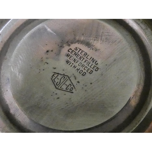 183 - Sterling silver tazza by American maker Elgin Silversmiths Co with pierced rim. Height 15cm.236g gro... 