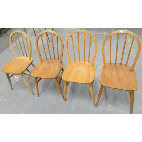 378 - Set of four Ercol style stick back chairs.