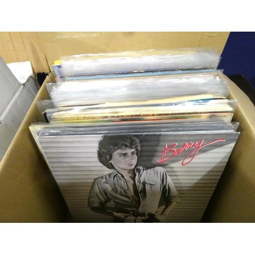 386 - Two boxes of various LP records.