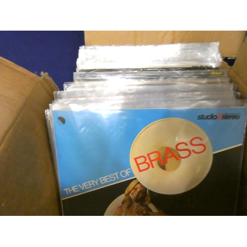 386 - Two boxes of various LP records.