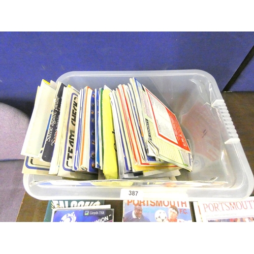387 - Large box of various Rugby and Football programmes.