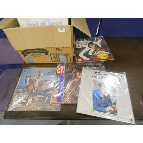 389 - Large box of records mainly Country and Western