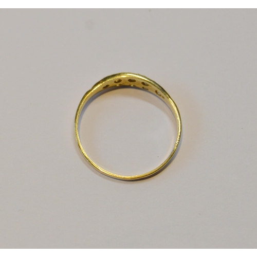 85 - 14ct gold diamond-set ring, set with eight small brilliants, '585', size O, 1g gross.