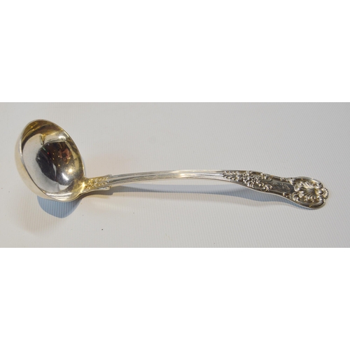 35 - Pair of silver toddy ladles of Queen's pattern, Glasgow 1861, and a silver sauce boat, 1935, 183g or... 