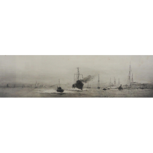 333 - William Lionel Wyllie (British, 1851 - 1931)Ship's CrossingSigned in pencil, etching on paper, 10cm ... 