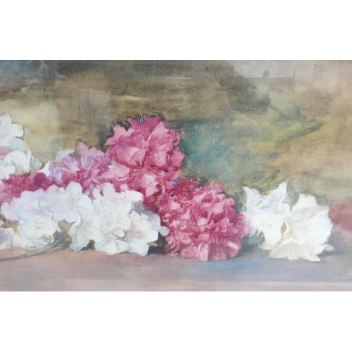 337 - William Ewart Lockhart RSA (Scottish, 1846 - 1900)RhododendronsSigned, watercolour, 34cm x 52.5cm.Ol... 