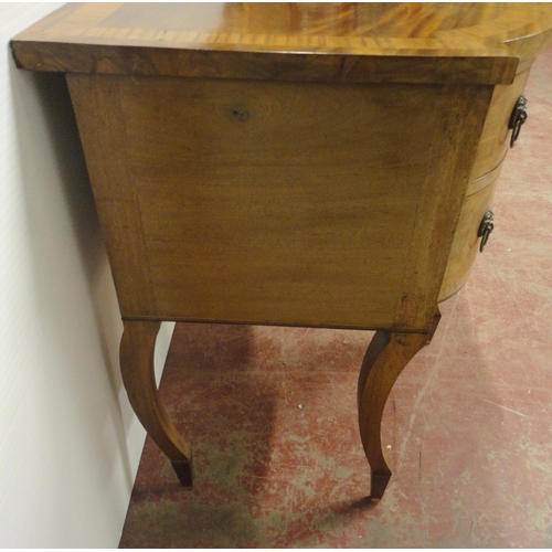 411 - Regency Scottish inlaid mahogany breakfront sideboard with a long central drawer flanked by a deep c... 