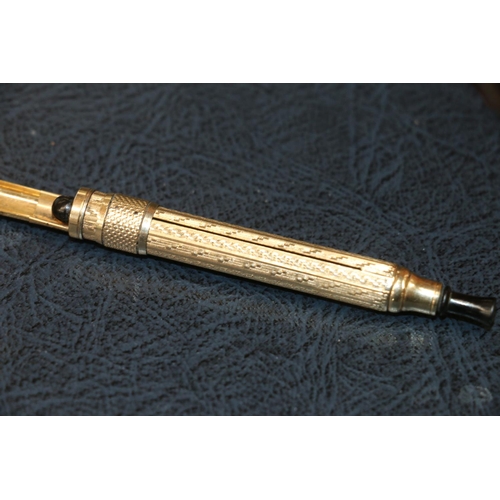 260 - Early C20th century Aikin Lambert and Co. yellow metal propelling fountain pen no. 6 with Mabie Todd... 