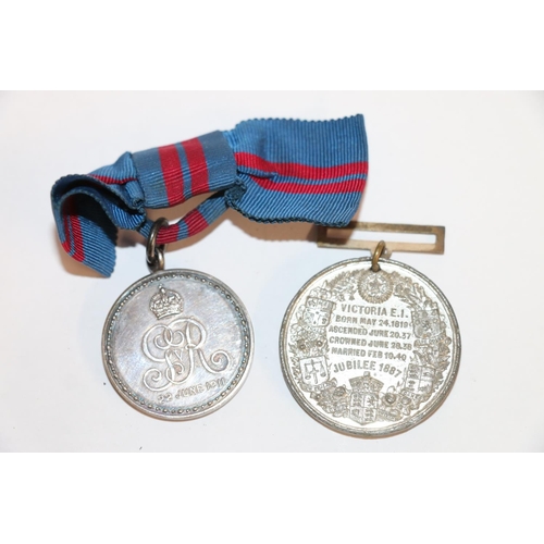 1455 - George V coronation medal 1911, George V silver jubilee medal 1935, George VI coronation medal 1937,... 