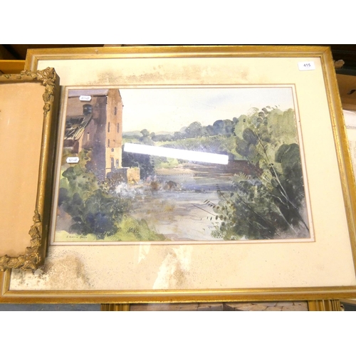 415 - Two antique landscape watercolours.