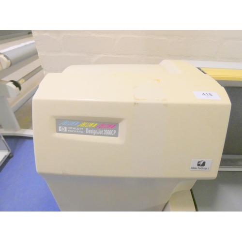 418 - Hewlett packed design jet 3500 CP colour printer for printing plans, posters etc.