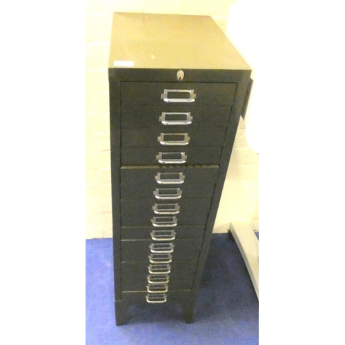 419 - Bisley style filing cabinet of 15 drawers.
