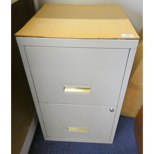 420 - Two drawer metal filling cabinet.