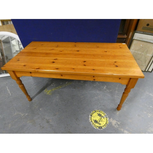 504 - Large modern pine dining table.