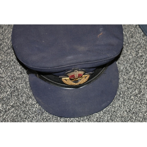 1547 - Royal Air Force blue cloth side caps, one penned to the interior 'W/O SWINTON 1118716' another 'F/LT... 