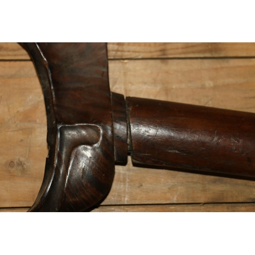 1554 - Malaysian kris with typical ornate flamberge blade, white metal wire bound grip and treen birds head... 