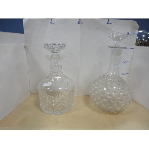 13 - Edinburgh Crystal preserve jar and spoon in fitted box, dimple-cut decanter and stopper, Georgian-st... 