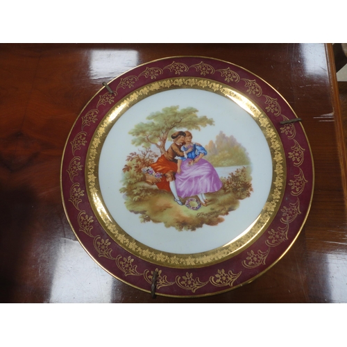 14 - Assorted porcelain to include biscuit plates, French green glazed coffee set, Losol Ware toothbrush ... 